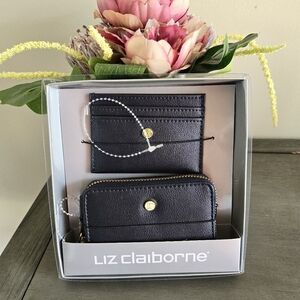 Liz Claiborne Wallet set Navy Blue